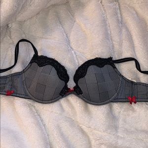Plaid bra w/ red bows